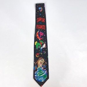 VTG 1993 Taz Marvin Martian SAVOR THE PLANETS Space Stars Earth Moon Necktie